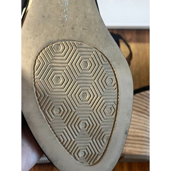 Halogen Suede Shoe 11 Black Wedge Buckle Sandal Heel Neutral Indie Hippie Boho - Picture 12 of 16